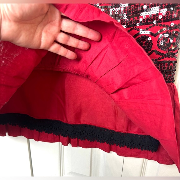 New Anthro MOULINETTE SOEURS Suelta Skirt Straight Pencil Trumpet Sequin Red - Picture 7 of 12